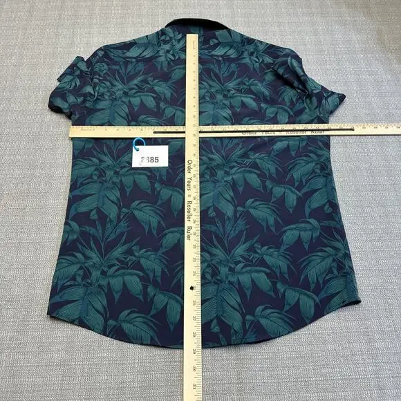 Cotton & Co Shirt Mens Medium Hawaiian Palm Leaf Button Lightweight Aloha Resort - Picture 5 of 8